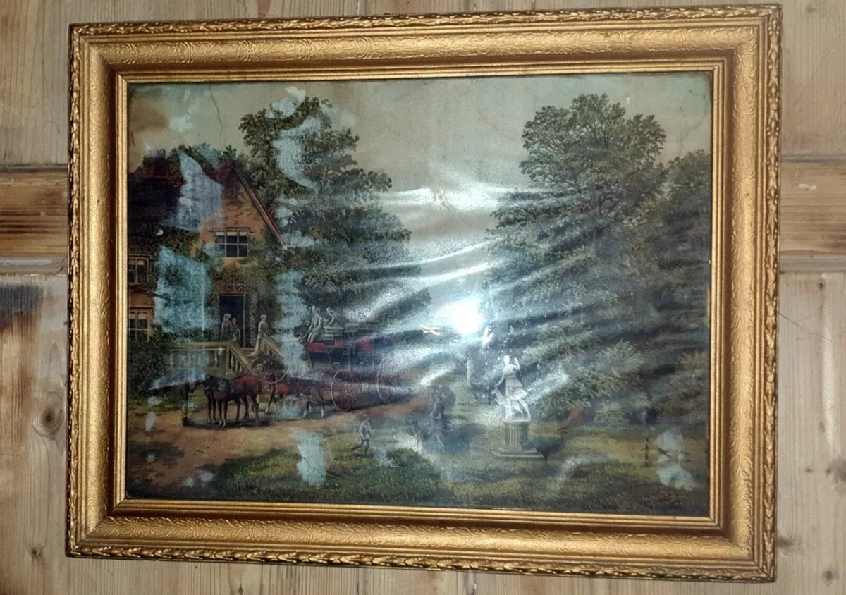 Antique Victorian Framed Oleograph Print - Image 2