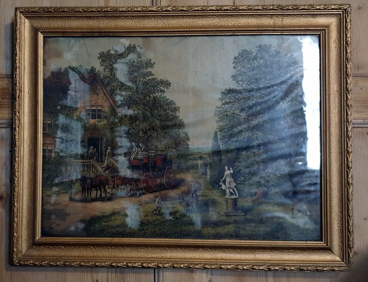 Antique Victorian Framed Oleograph Print - Image 3