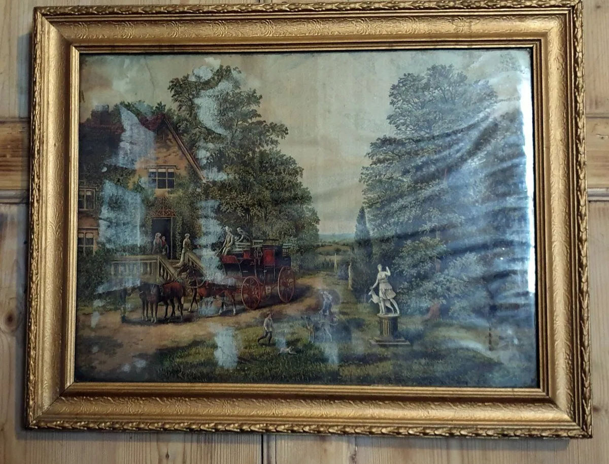 Antique Victorian Framed Oleograph Print - Image 4