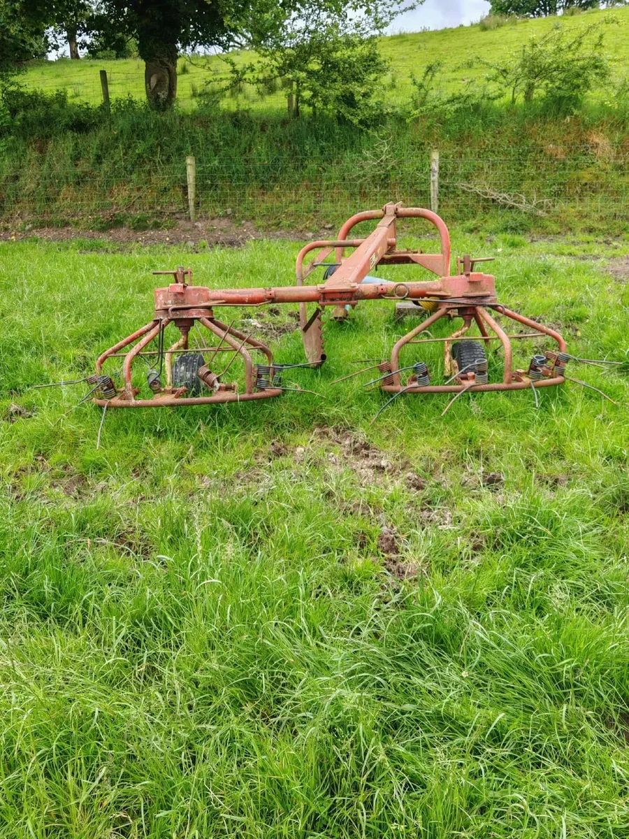 Spring Tyne Harrow, Flatbed trailer and Haybob - Image 4