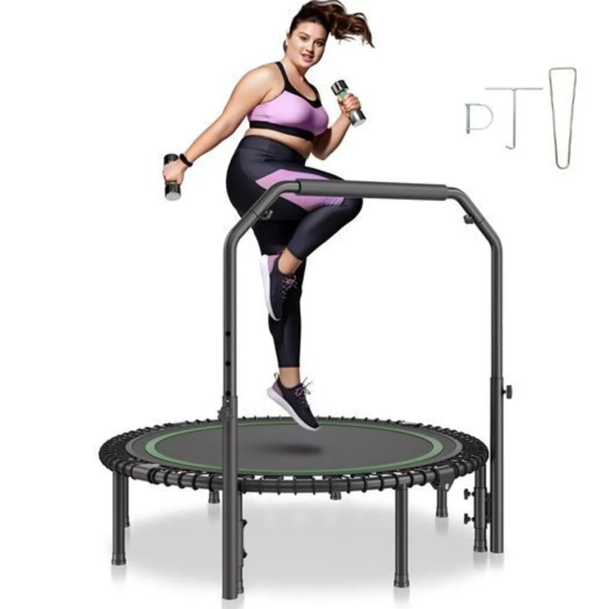 Fitness Trampoline Adults Exercise Rebounder with - Image 1