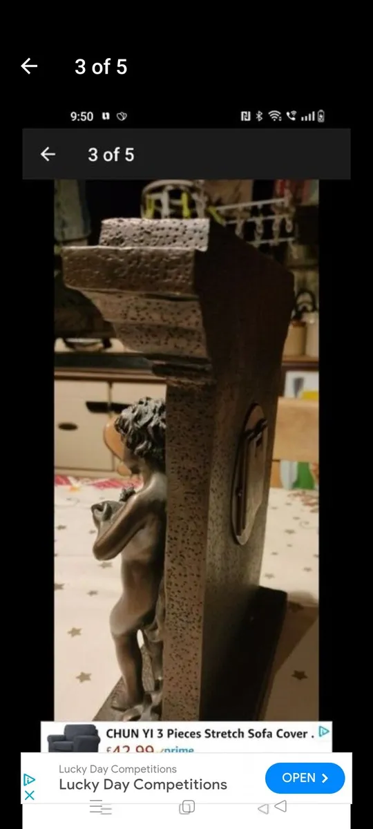 Bronze type Mantel clock, working perfectly, batte - Image 3