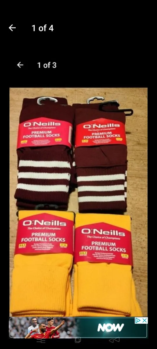 O NEILLS Adult Maroon socks sizes 7/9 and 9/12. 2 - Image 2