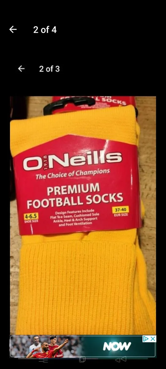 O NEILLS Adult Maroon socks sizes 7/9 and 9/12. 2 - Image 3