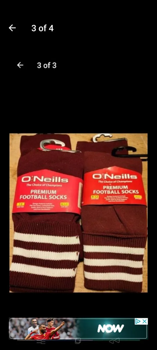O NEILLS Adult Maroon socks sizes 7/9 and 9/12. 2 - Image 4