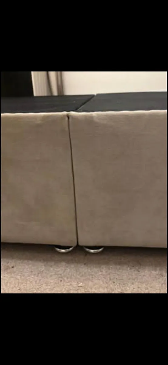 King Size Bed Frame Cream Velvet - Image 4
