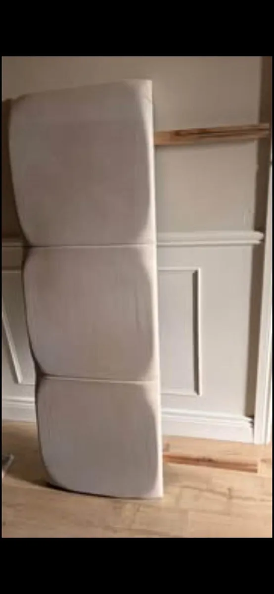 King Size Bed Frame Cream Velvet - Image 1