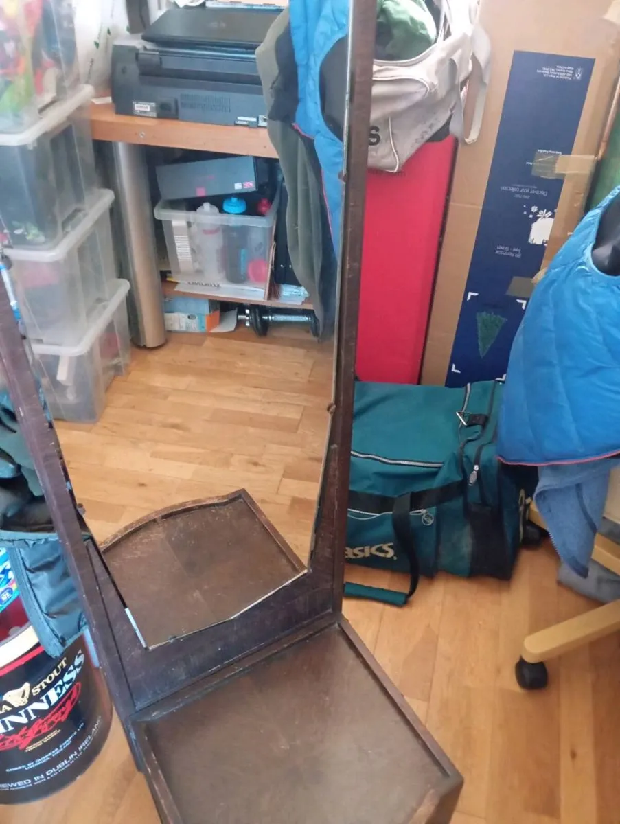Full length mirror with drawer at bottom
