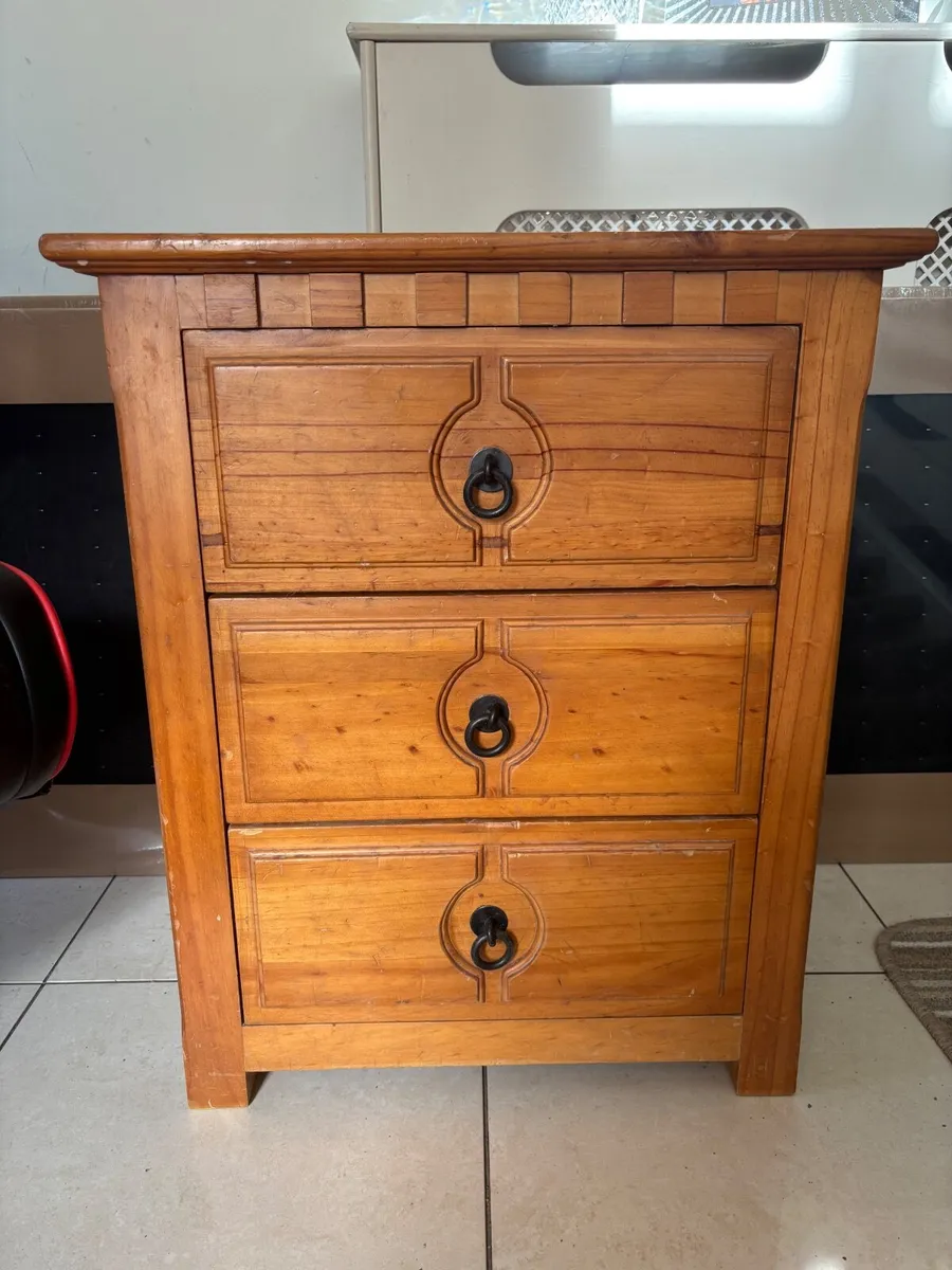 Rustic Solid Wood 3-Drawer Nightstands / Dressers - Image 3