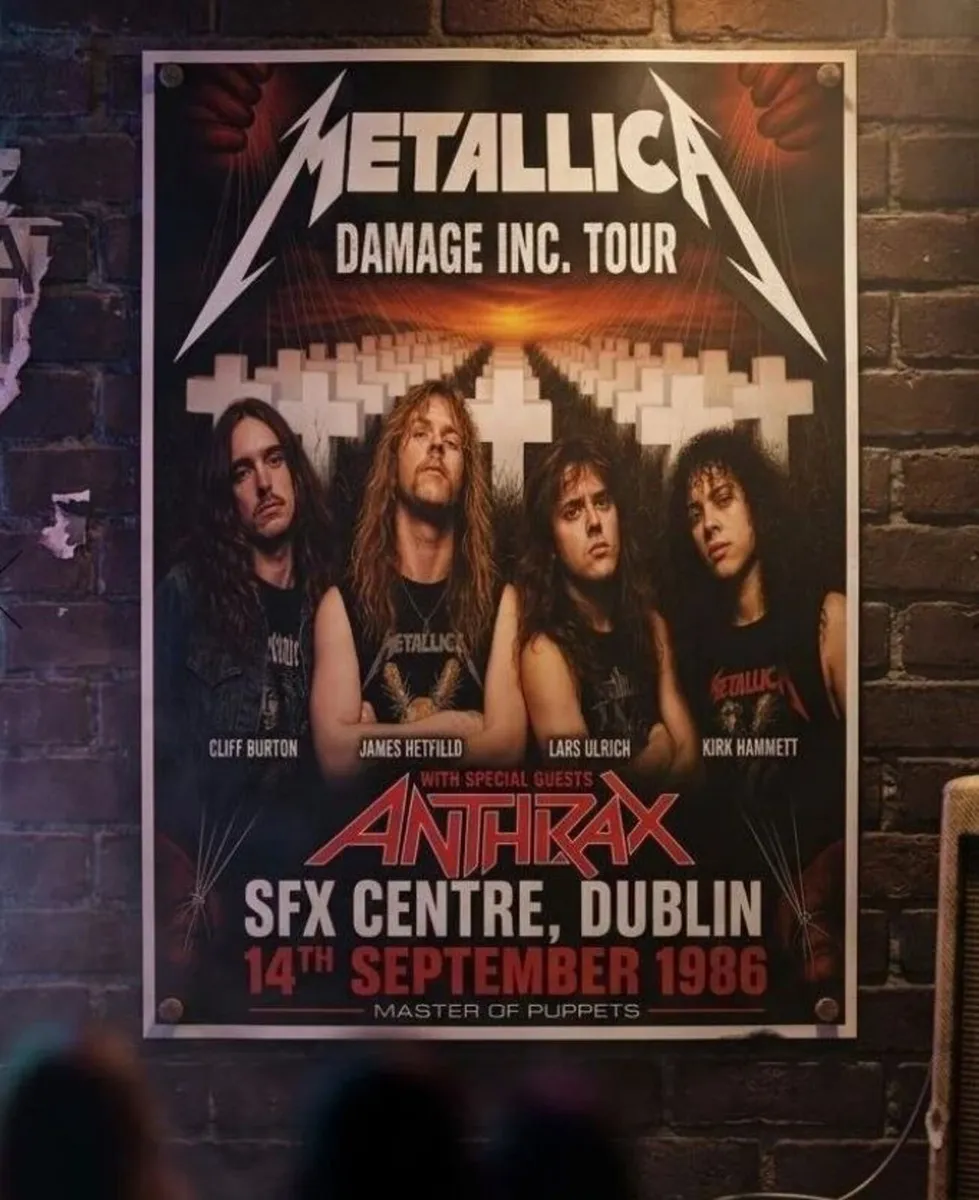 Metallica Damage Inc Tour 1986 Dublin SFX Poster