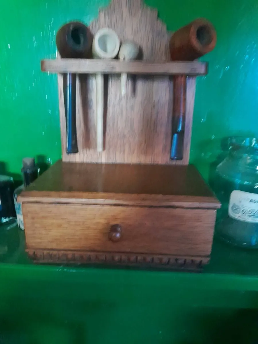 Vintage  pipe rack  with  drawer - Image 3