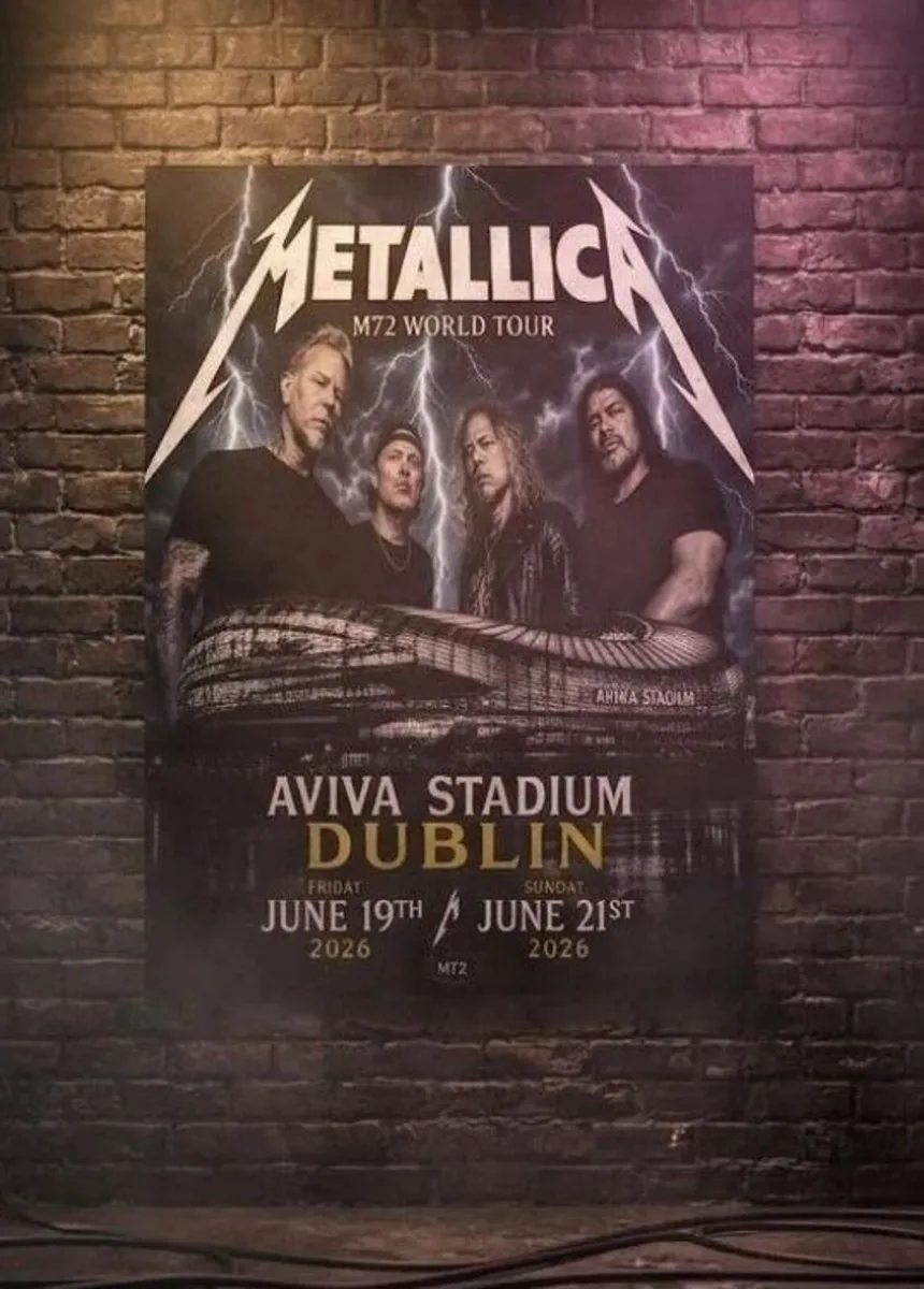 Metallica Aviva Stadium Dublin 2026 Concert Poster