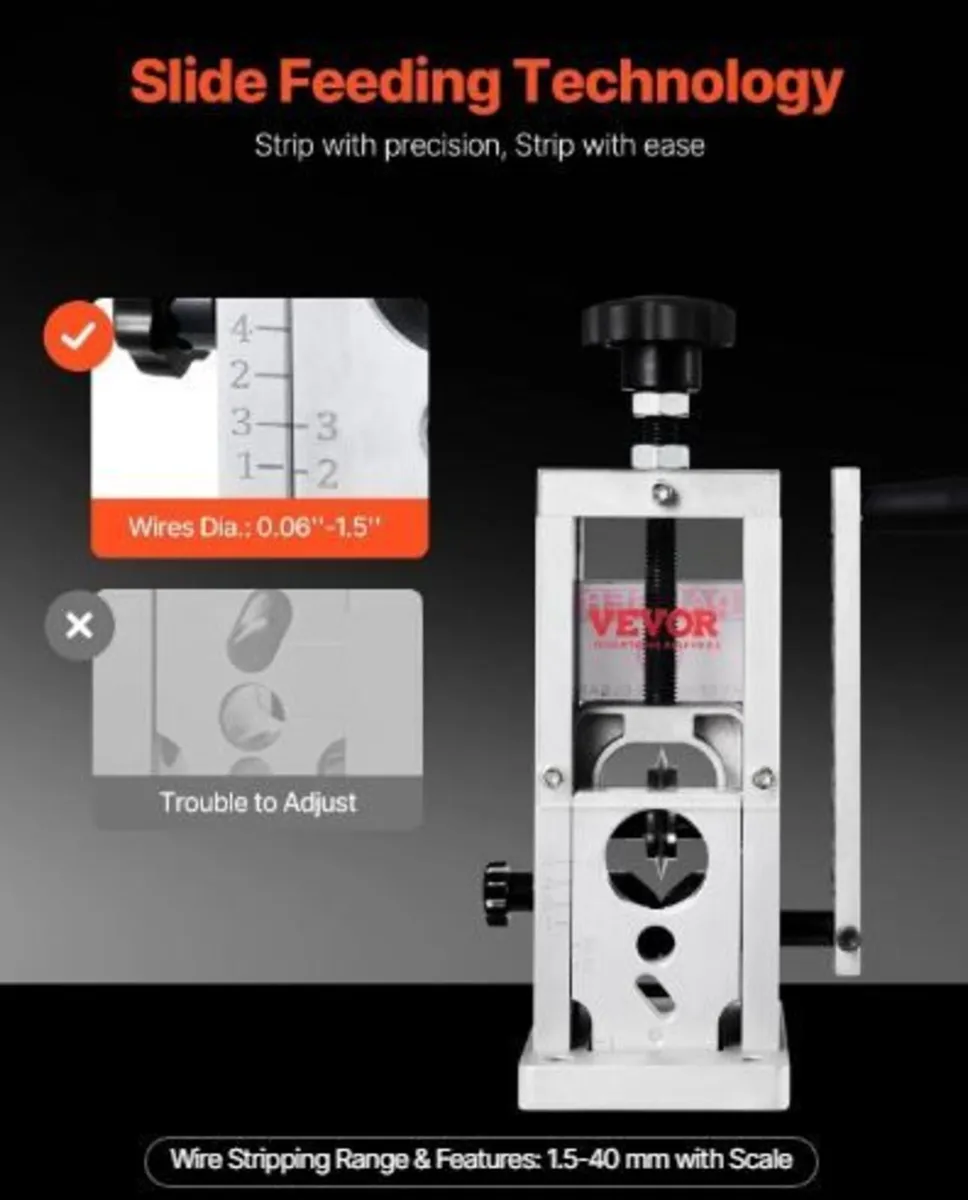 Manual Wire Stripping Machine, 1.5mm-40mm - Image 2
