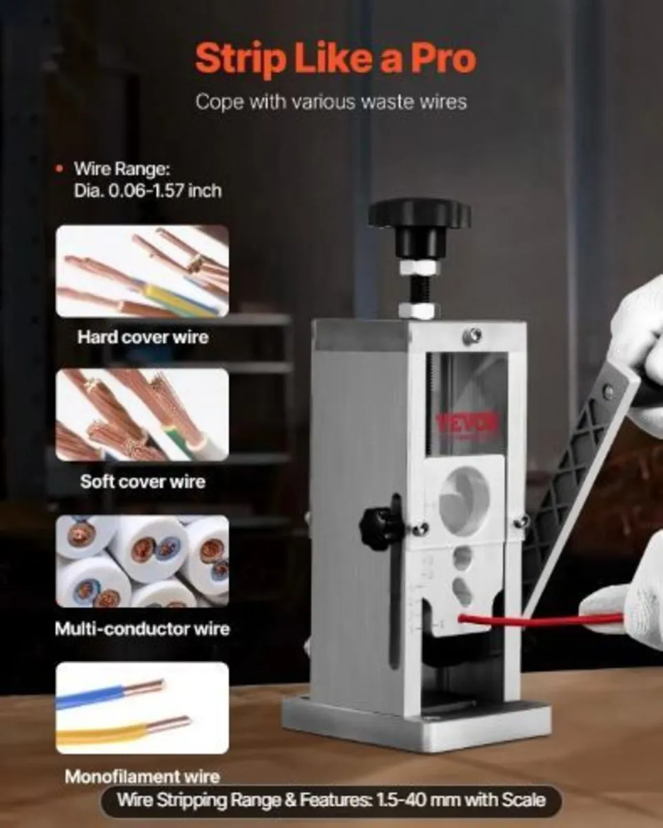 Manual Wire Stripping Machine, 1.5mm-40mm - Image 3