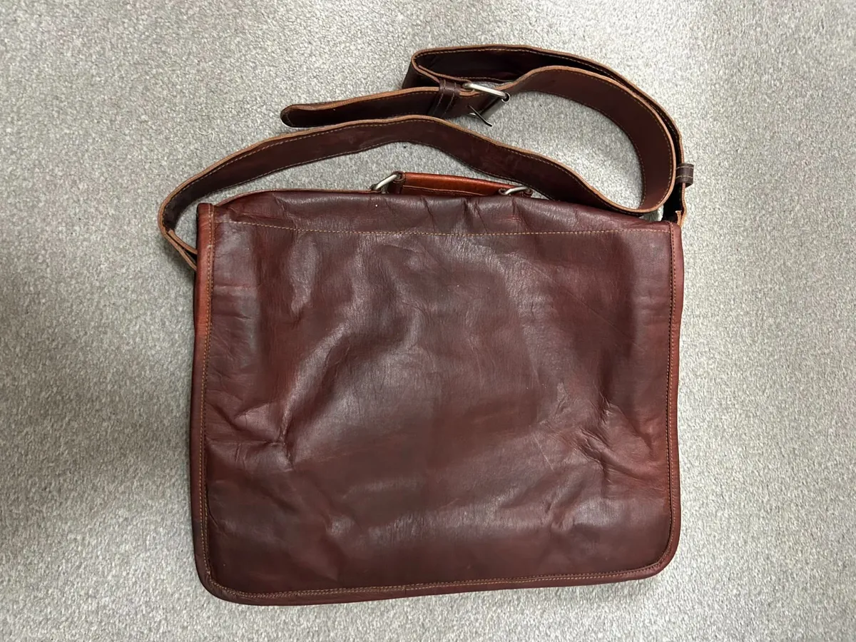Brown Satchel / Messenger Bag - Personalised James - Image 2