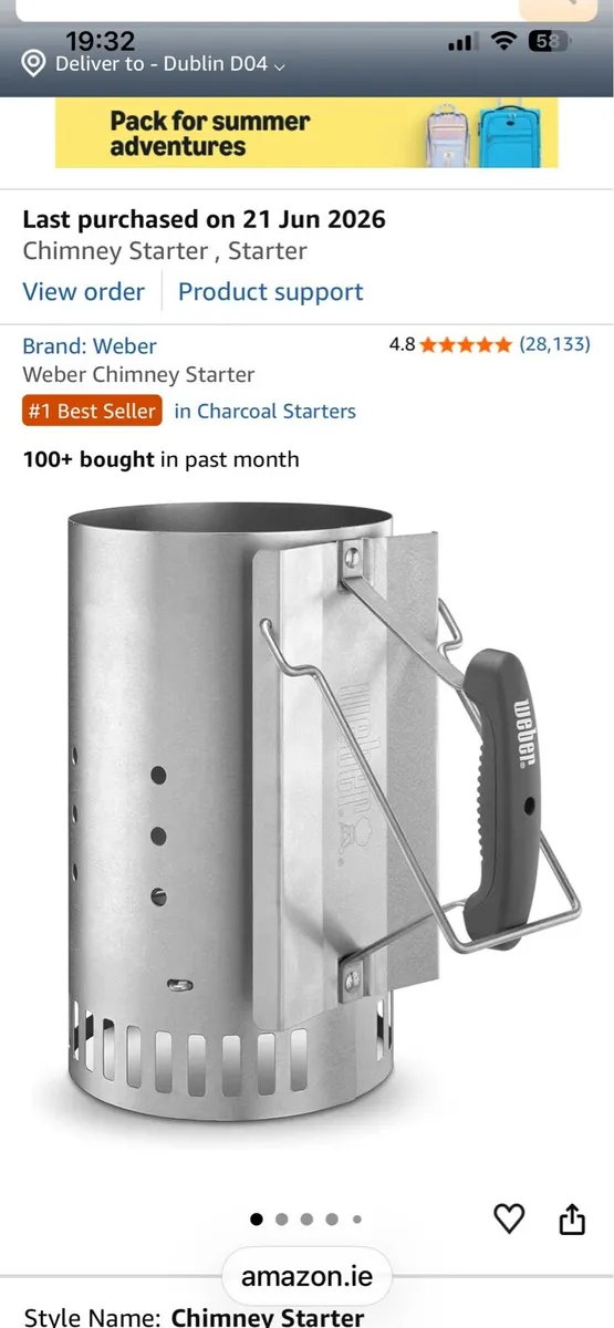 Weber barbecue chimney starter for barbecue - Image 2