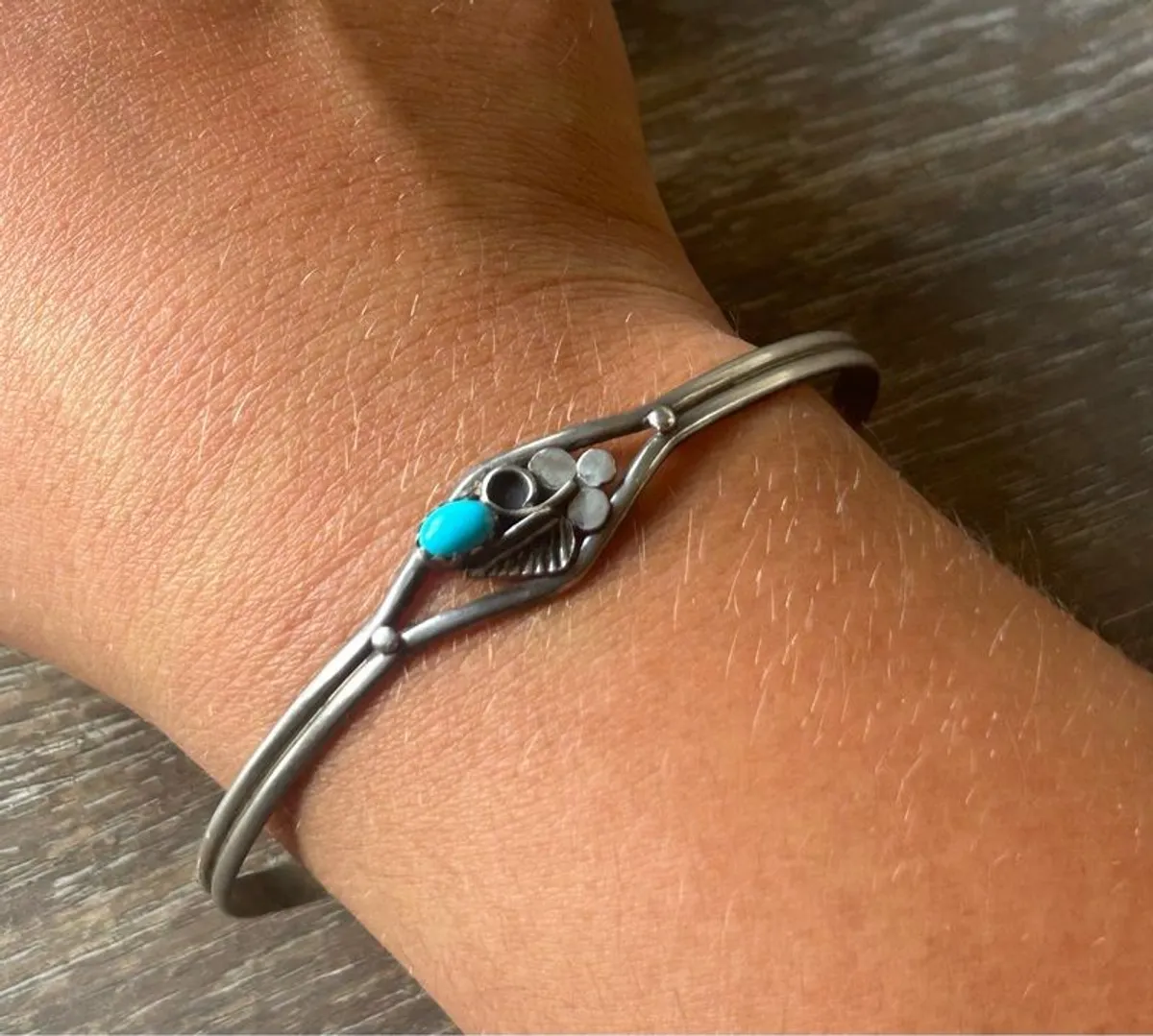 Native American Navajo silver & Turquoise Bracelet - Image 4