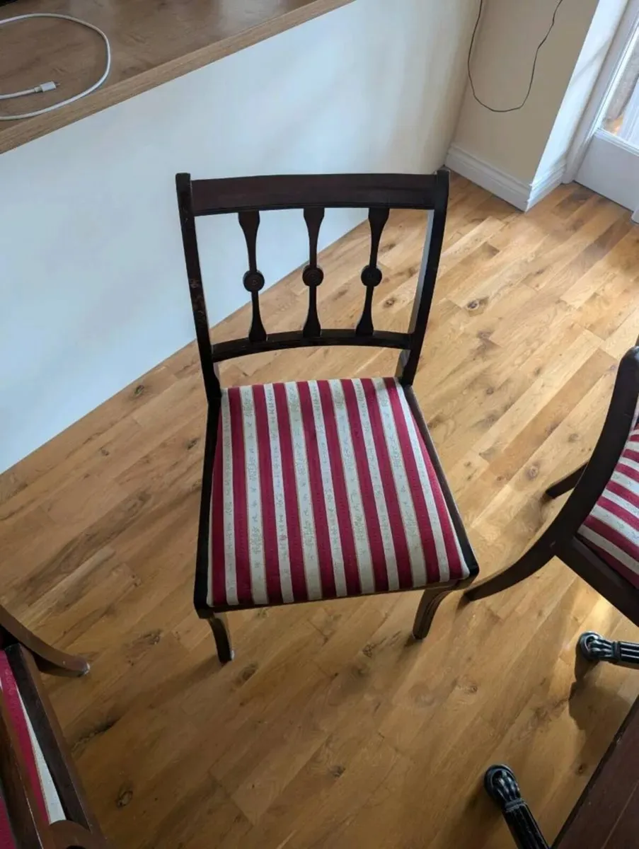 Antique Mahogany/Teak Dining Table and Chairs - Image 3