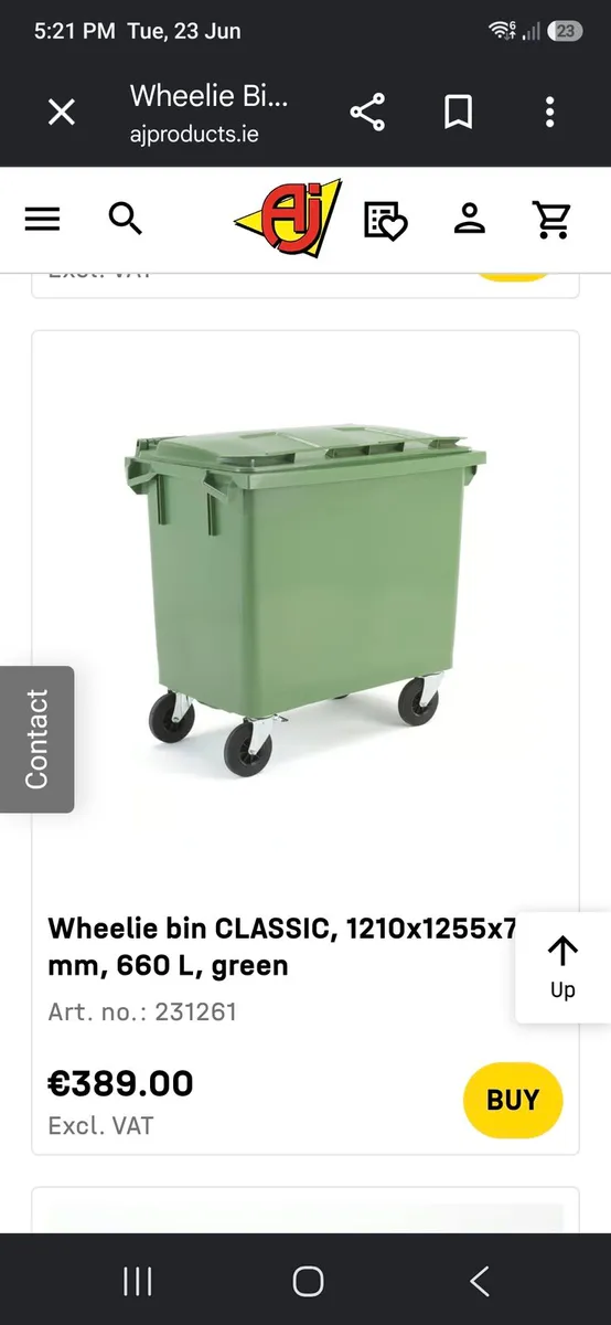 2 X 660ltr wheeled bins - Image 1