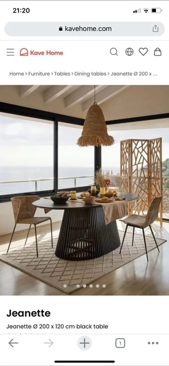 Kave Home Jeanette black dining table - Image 4