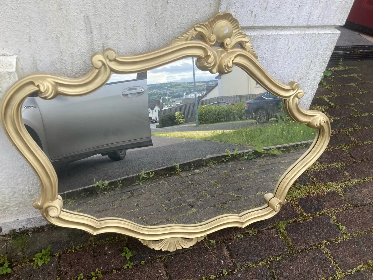 Craved classic gold landscape mirror free postage