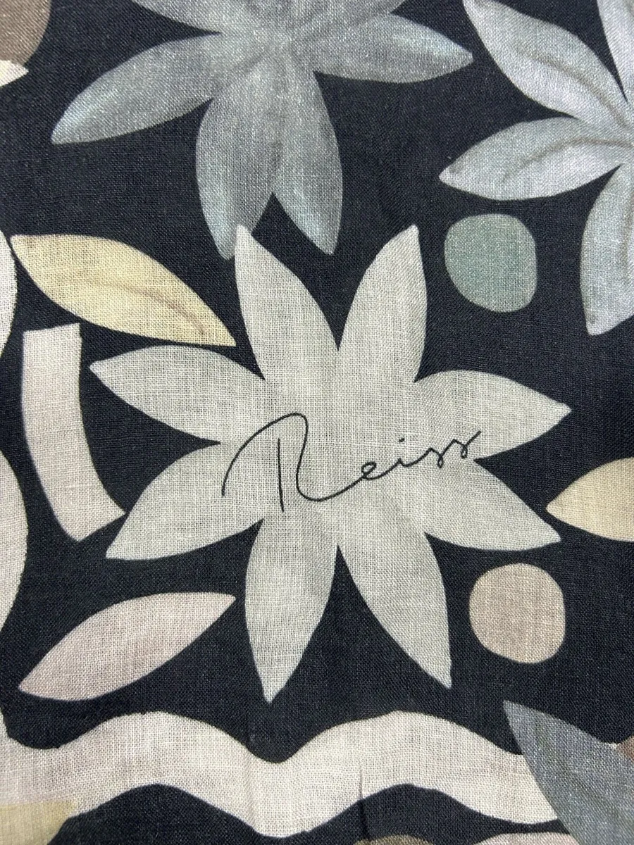 Reiss Delphi Linen Floral Cuban Shirt Mens Medium - Image 3