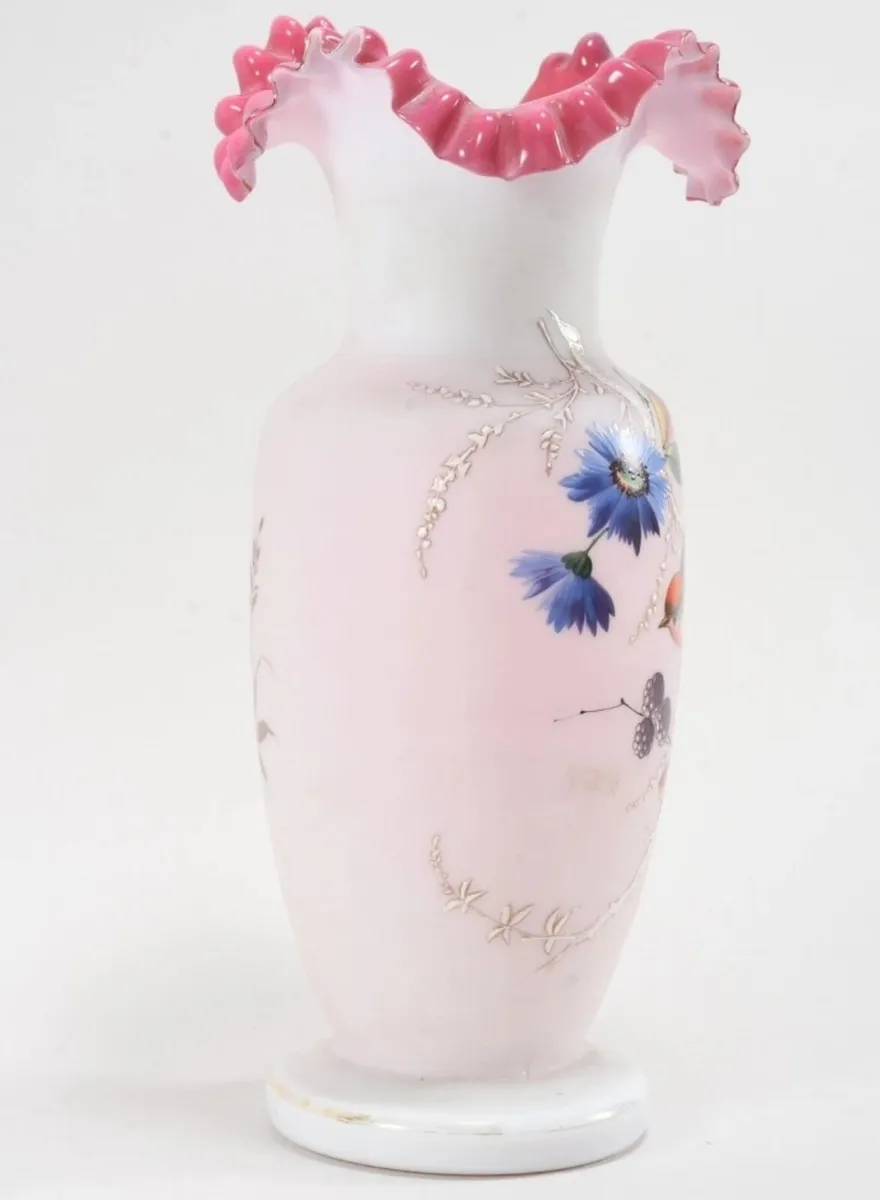 Antique handmade opaline glass vase - Image 2