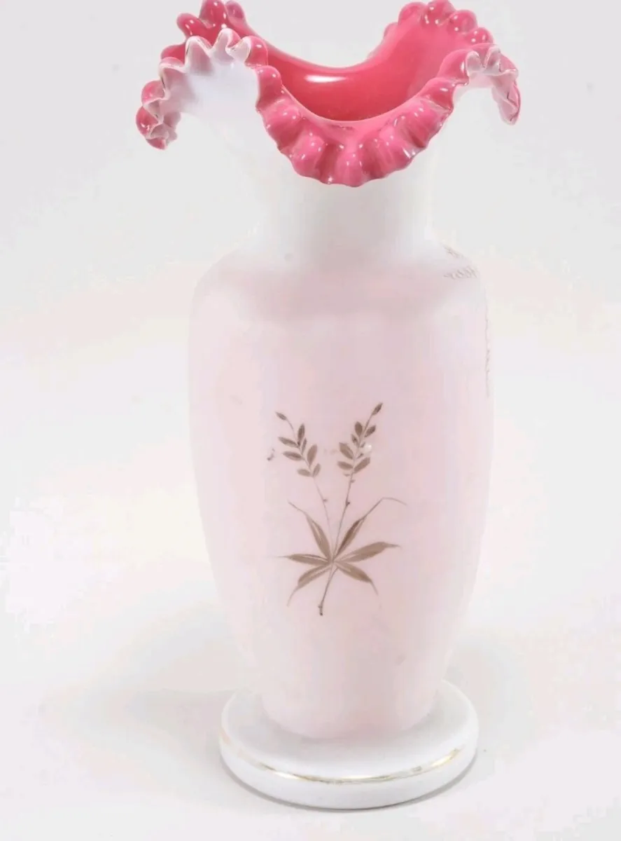 Antique handmade opaline glass vase - Image 3