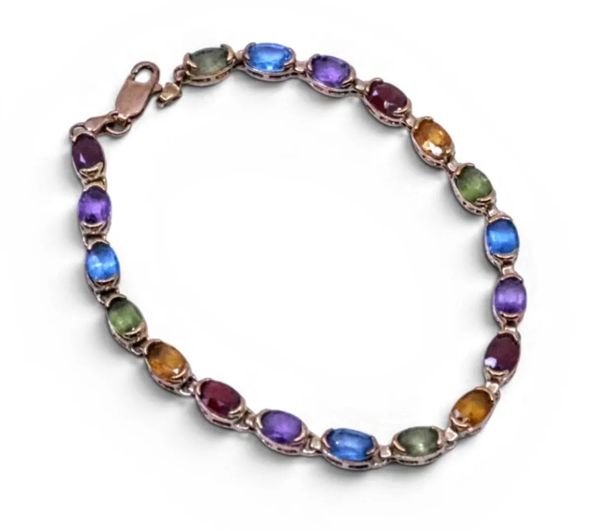 Exceptional multi gemstone 9k gold bracelet