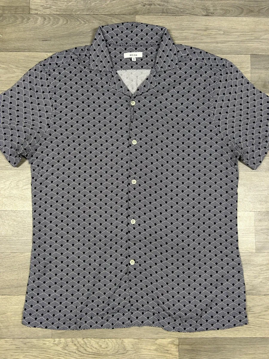 Reiss 100% Viscose Patterned Cuban Shirt Mens M - Image 2
