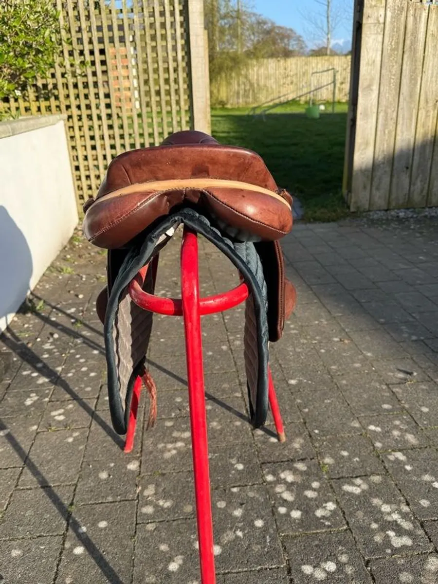 Berney's Grand Prix Olympic Saddle - 17in, Havana Brown, MW - Image 4