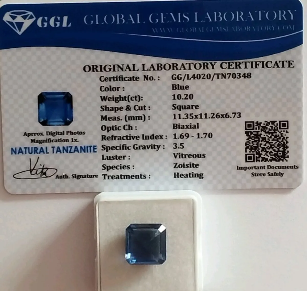 Magnificent Tanzanite with cert 10.02ct - Image 4