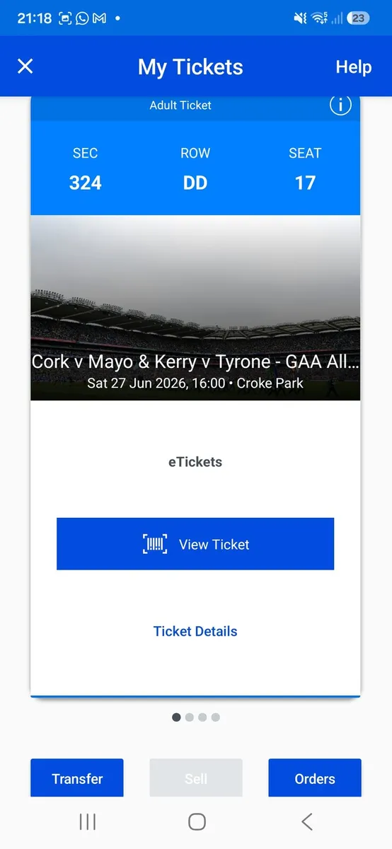 GAA Tickets - Cork v Mayo. Tyrone v Kerry. - Image 2
