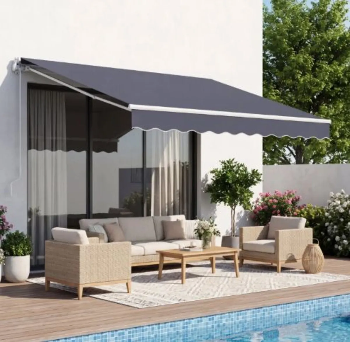 Manual Retractable Awning, 300 x 250 cm Outdoor - Image 1