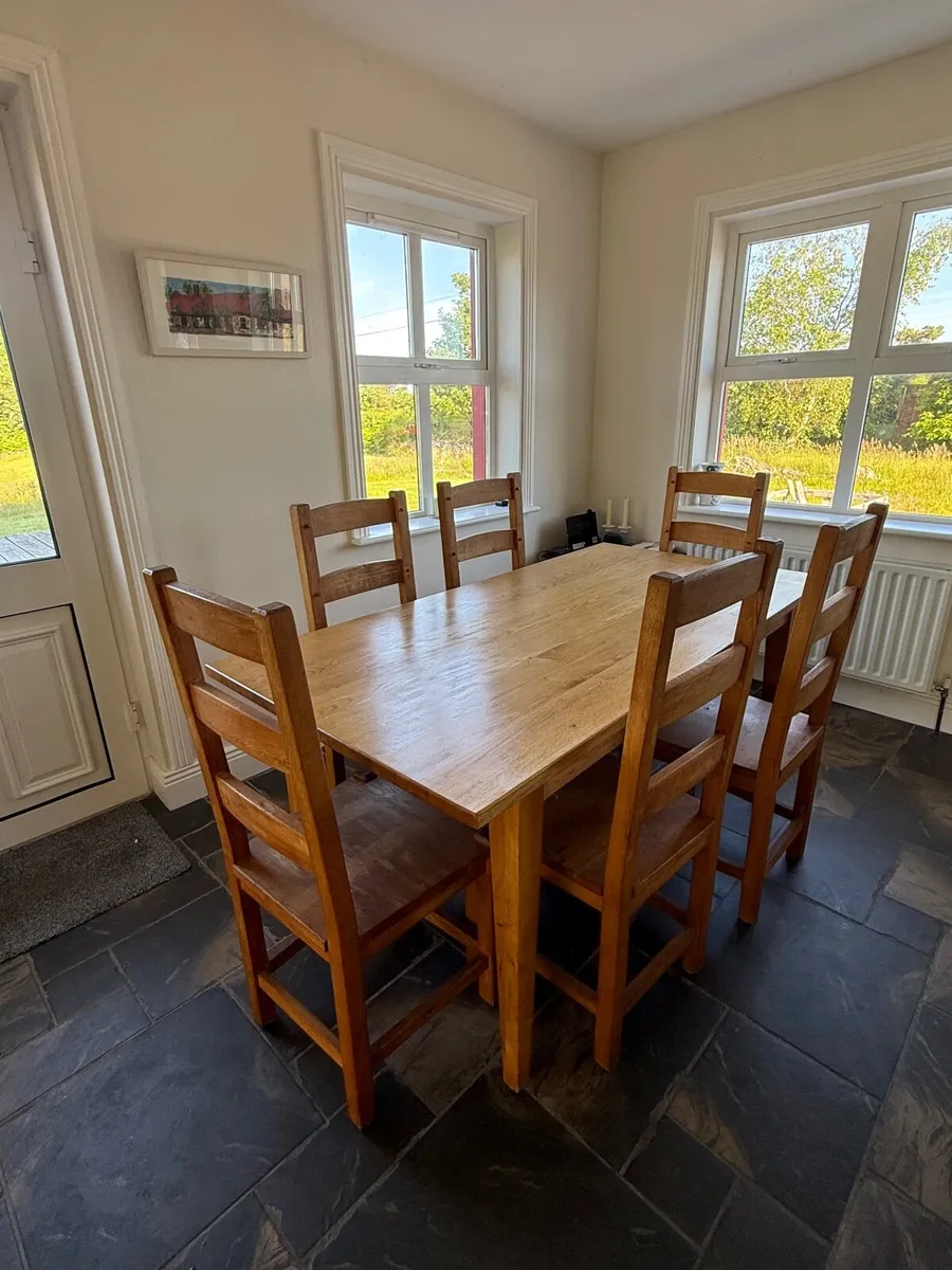Oak Table and Chairs - Image 1