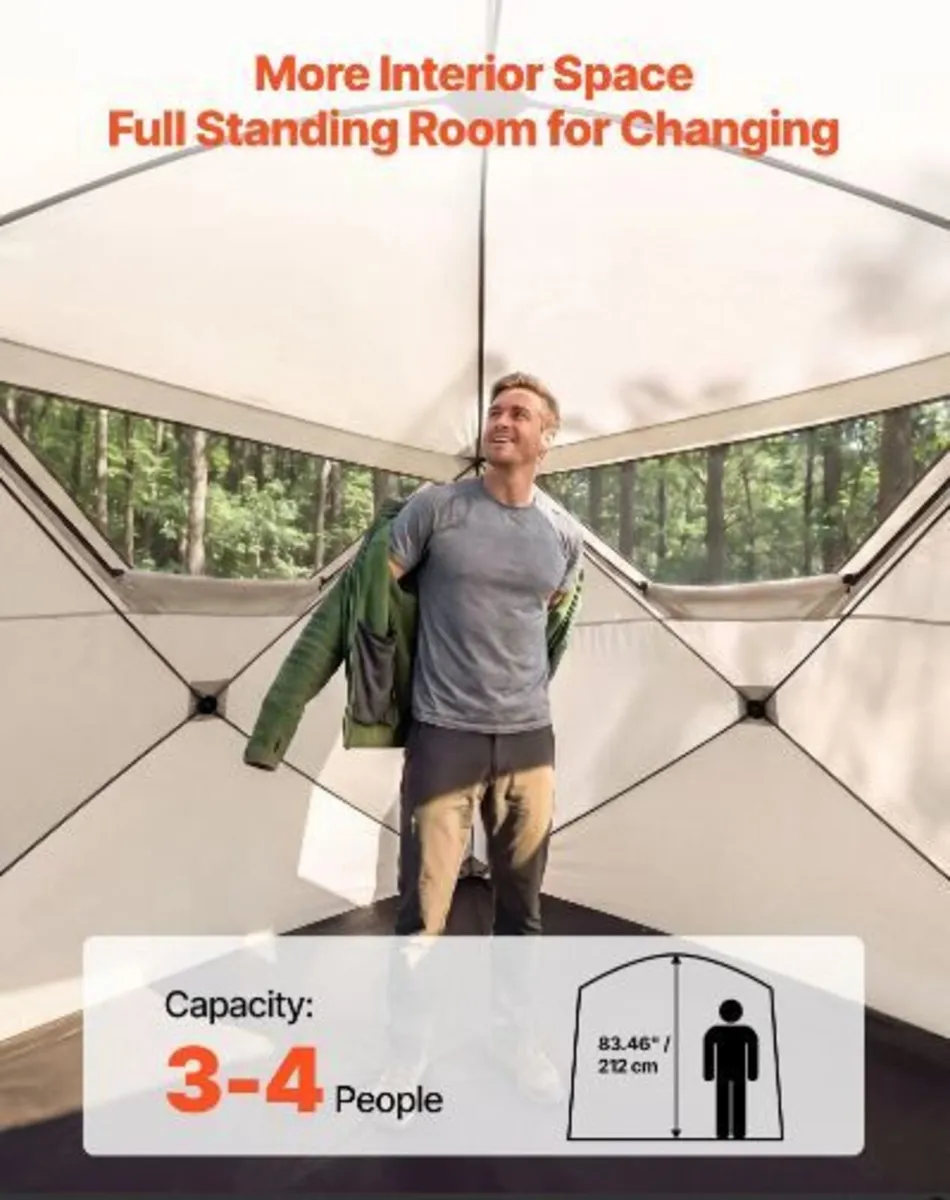 Camping Tent, 4 Person Pop Up Instant Cabin Tent - Image 4