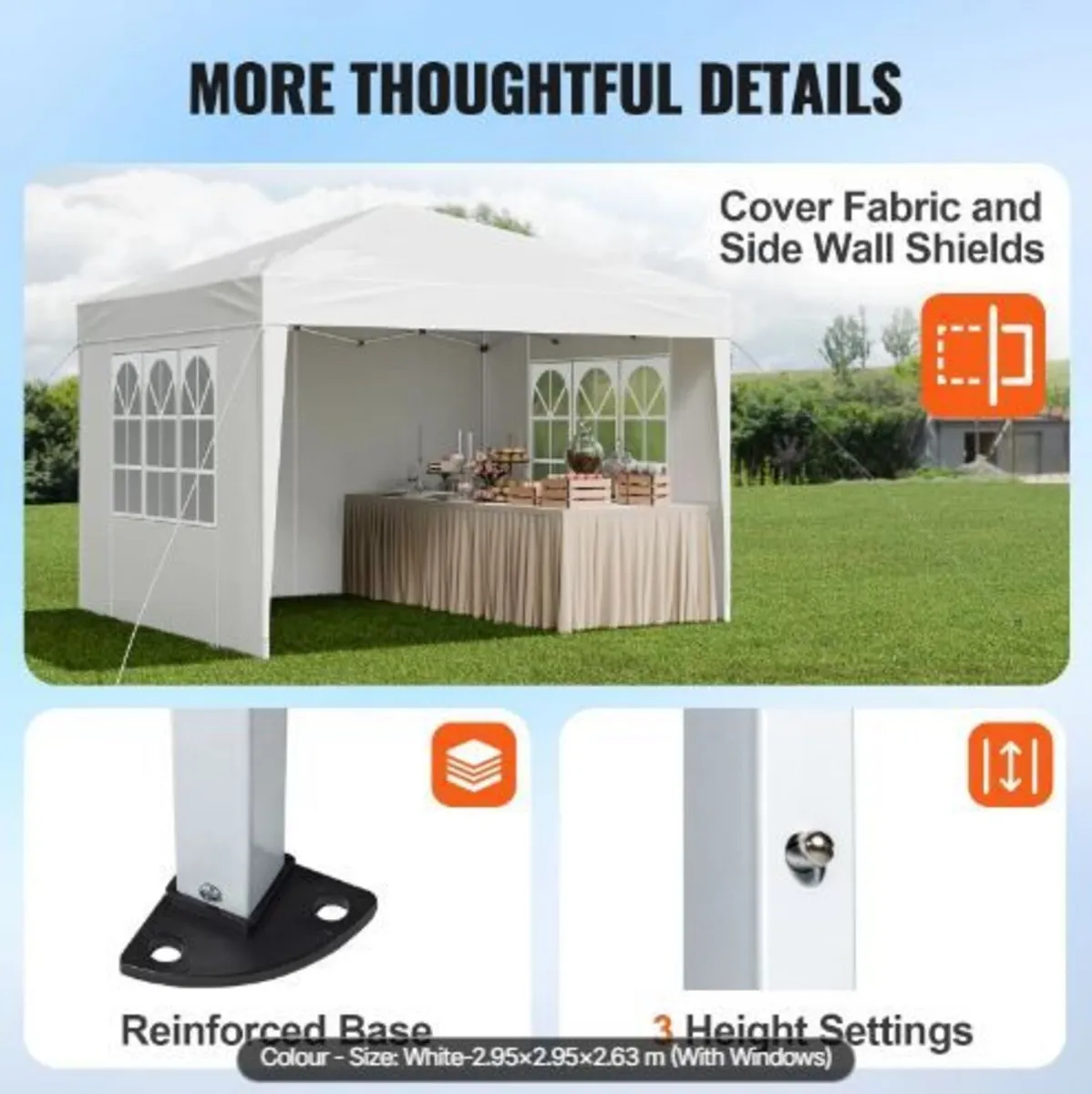 Pop Up Canopy, 2.95 x 2.95 m - Image 2