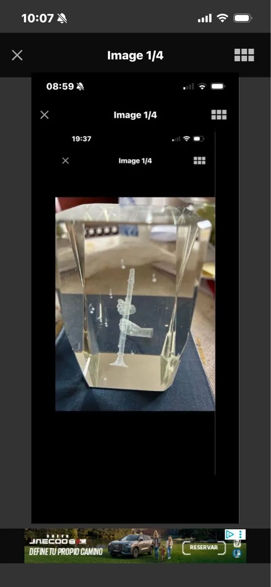 3D Enscribed Glass Clarinet Player - Image 1