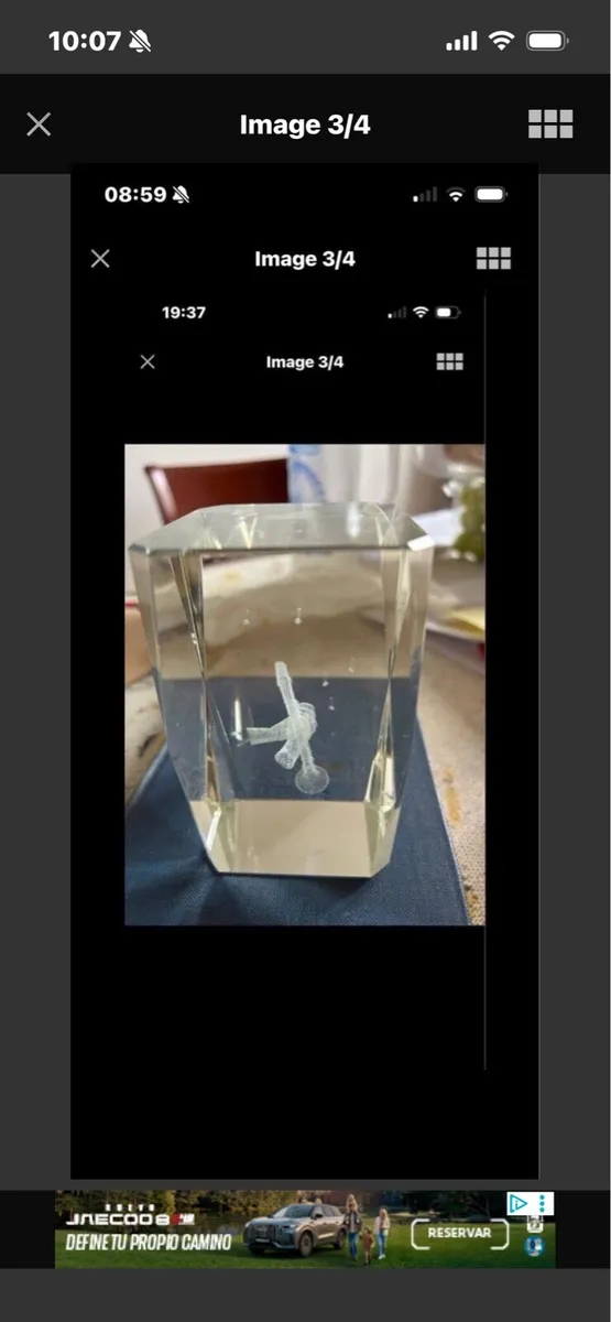 3D Enscribed Glass Clarinet Player - Image 4