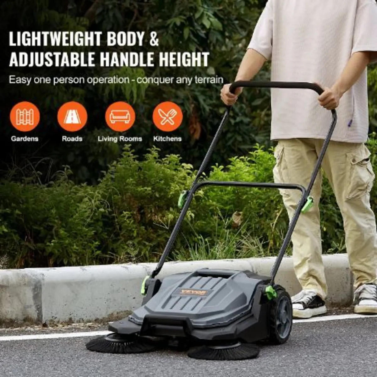 Walk-behind Hand Push Floor Sweeper, 65 cm - Image 3