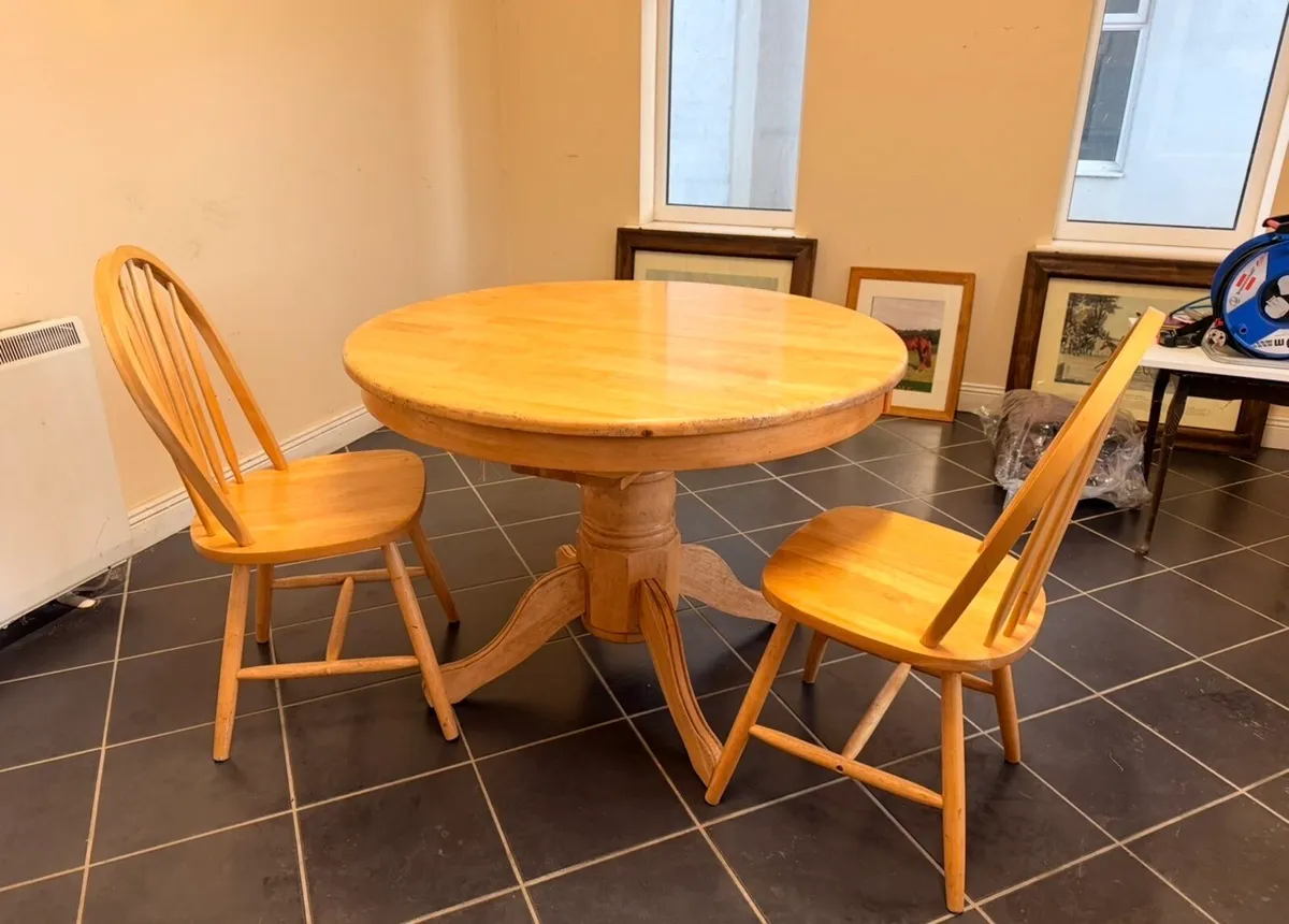 Dining table & two chairs - Image 1