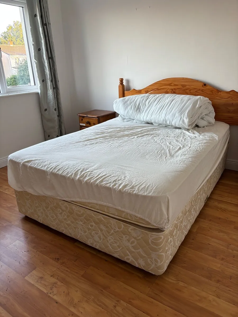 Double bed , headboard and mattress - Image 2