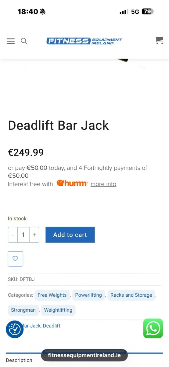 GYM DEADLIFT OLYMPIC BARBELL JACK, SELL 1/2 PRICE! - Image 2