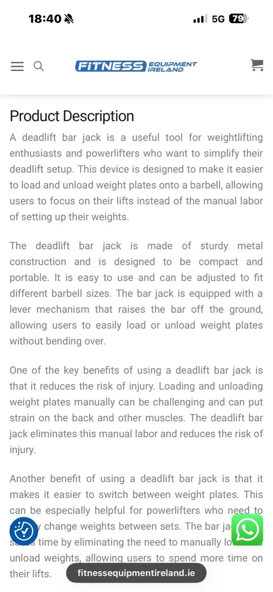 GYM DEADLIFT OLYMPIC BARBELL JACK, SELL 1/2 PRICE! - Image 4
