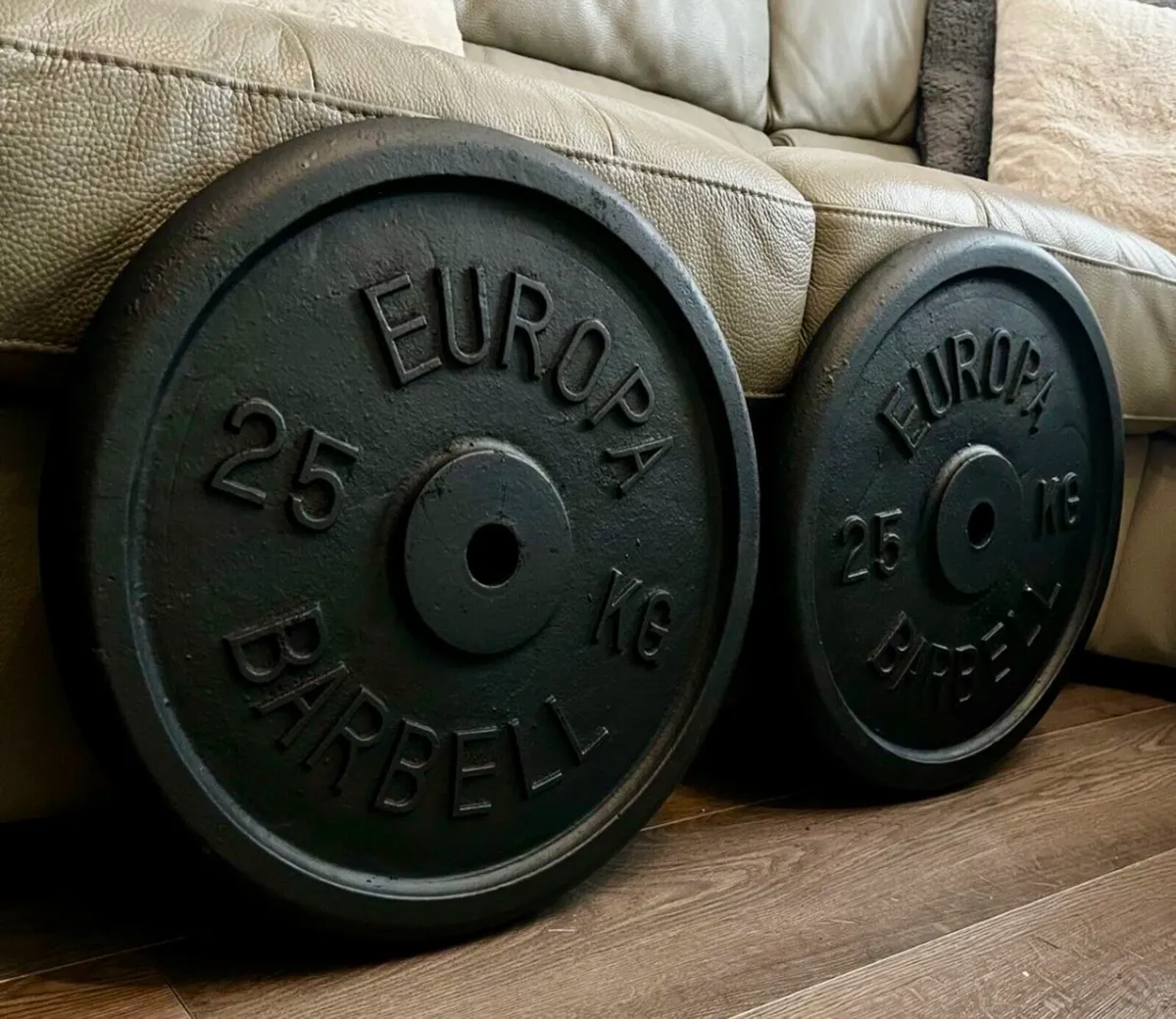 2x25kg standard 1” diameter cast iron weight - Image 2