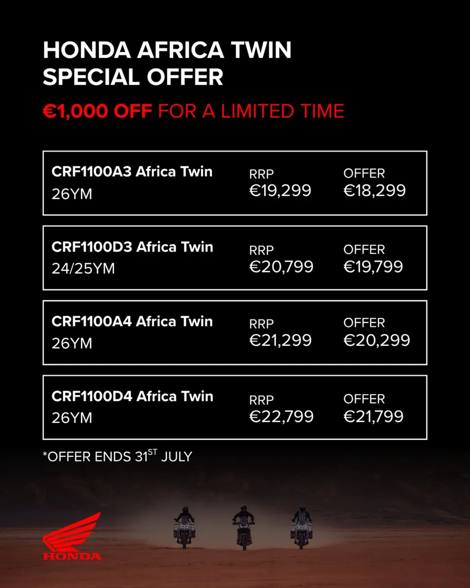 HONDA AFRICA TWIN SPECIAL OFFER "FINANCE AVAILABLE - Image 1