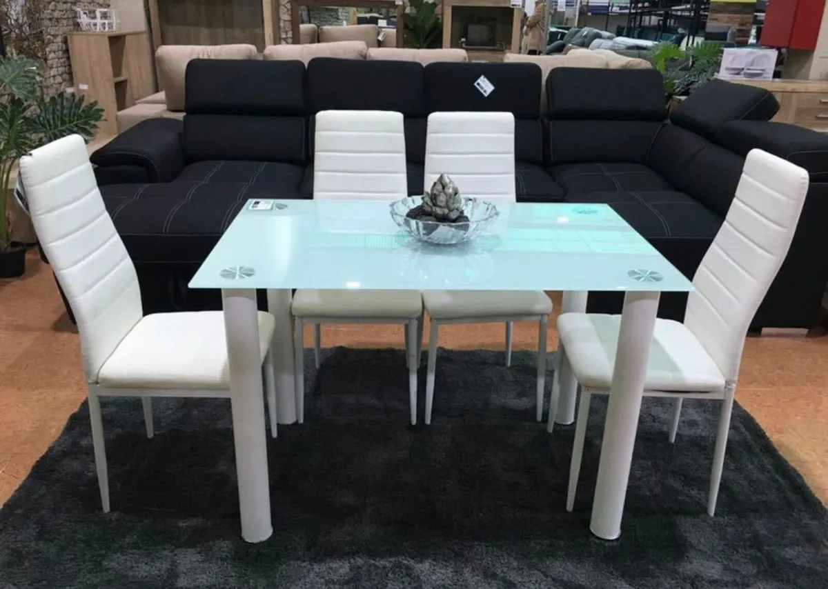 Glass Dining Table Set 4 chairs Free delivery - Image 2