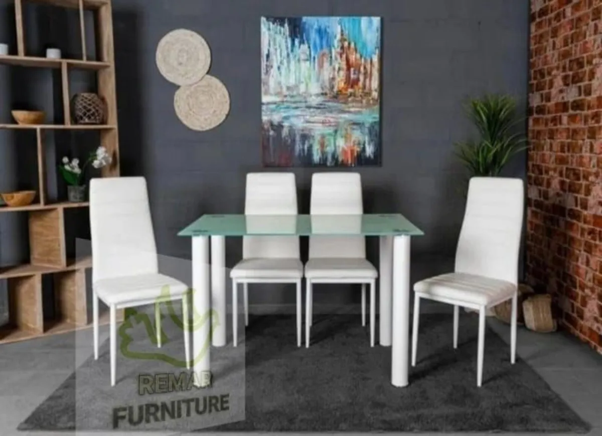 Glass Dining Table Set 4 chairs Free delivery - Image 1