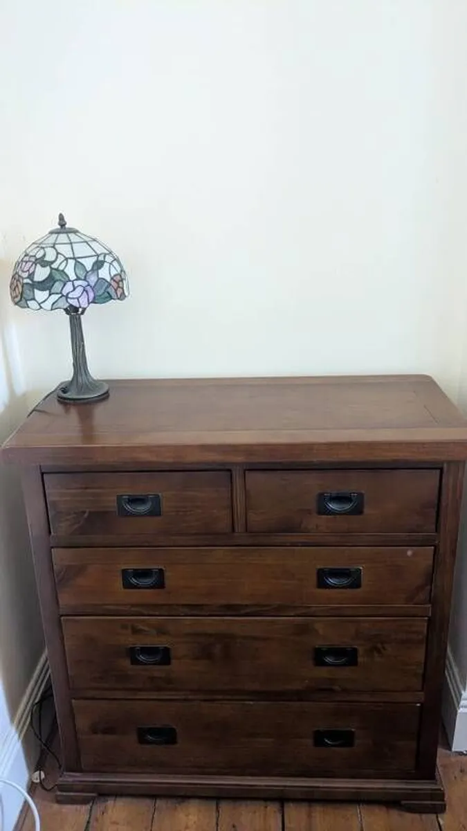 Ez Living Furniture Five Drawer Dark Solid Wood Chest - Aisling - Image 1