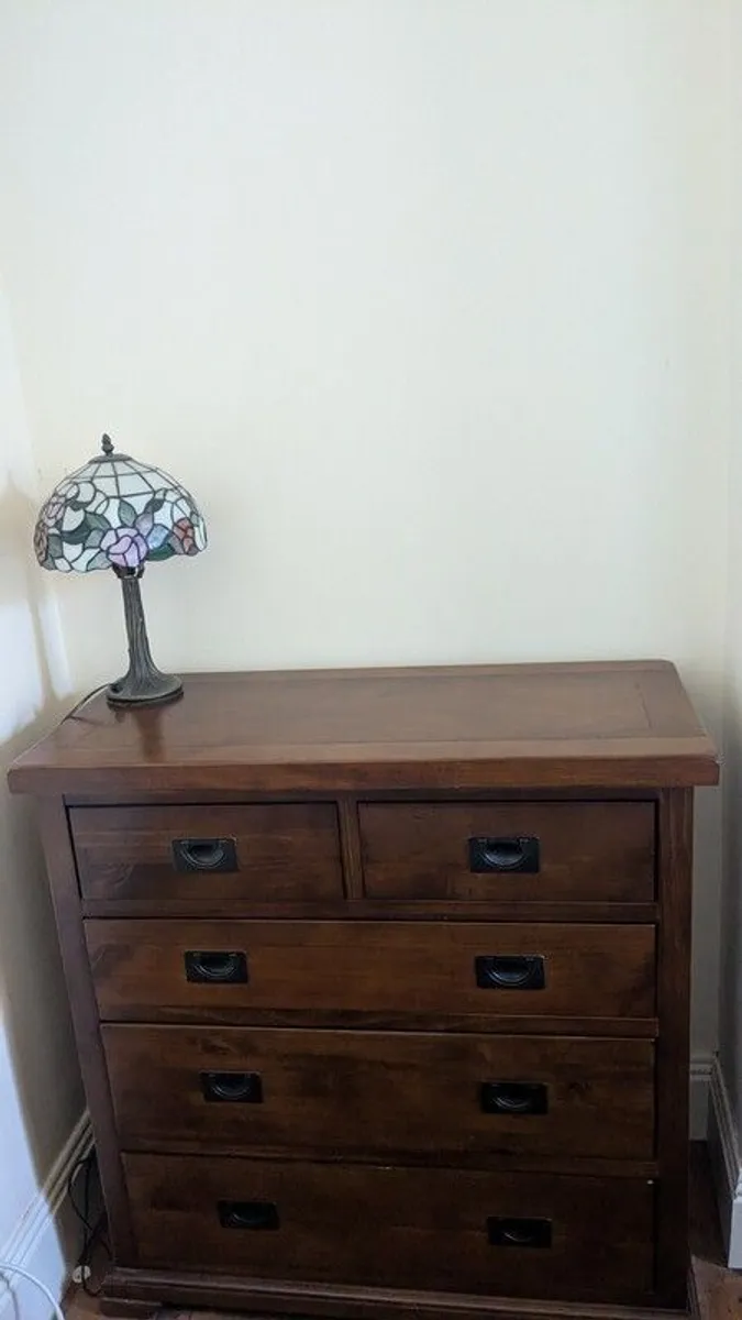 Ez Living Furniture Five Drawer Dark Solid Wood Chest - Aisling - Image 2